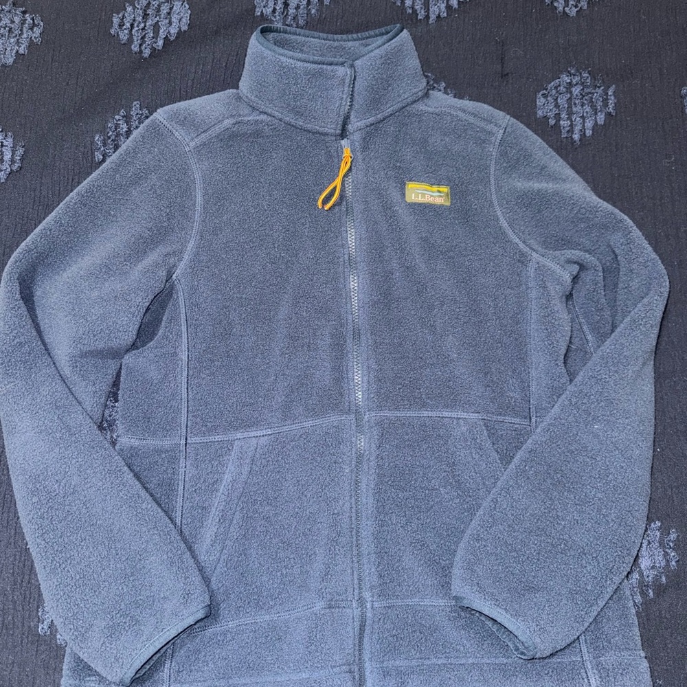 L.L. Bean Heathered Fleece with Orange Detail